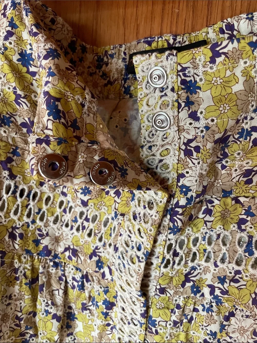 Maje Floral Print Elasticized Waist Cotton Maxi Skirt Size 42 (US 10)